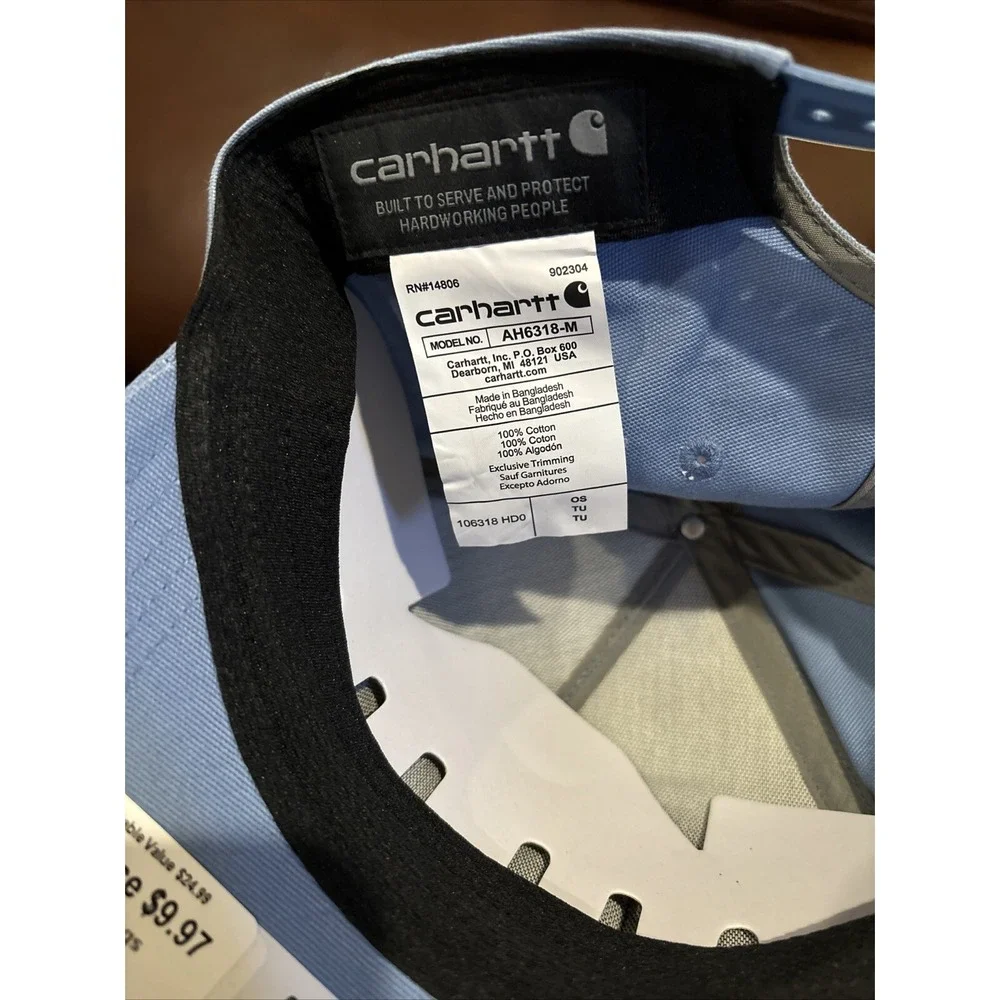 Carhartt Mountain Patch Snapback Cap Hat OS Model AH6318-M Blue NEW